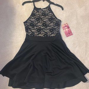 Beautiful Black Lace Skater Dress